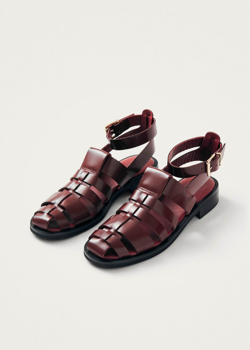 Women's Perry Sleek Burgundy Leather Sandals
