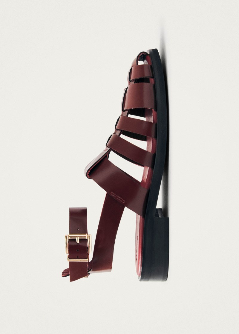Women's Perry Sleek Burgundy Leather Sandals
