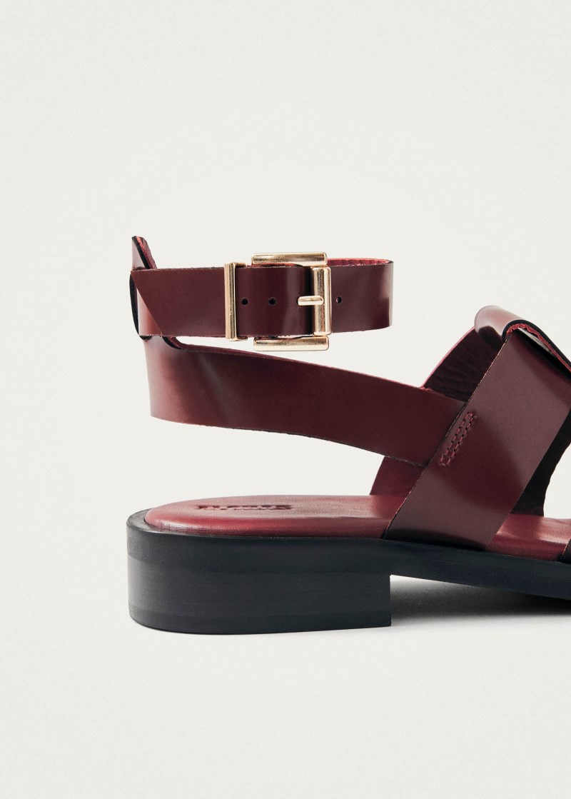 Women's Perry Sleek Burgundy Leather Sandals