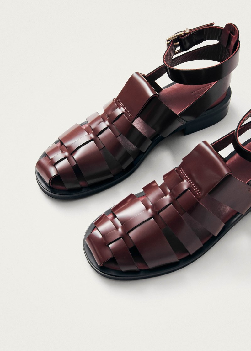 Women's Perry Sleek Burgundy Leather Sandals