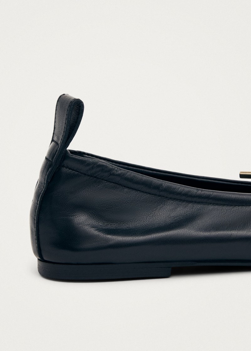 Women's Rosalind Black Leather Ballet Flats