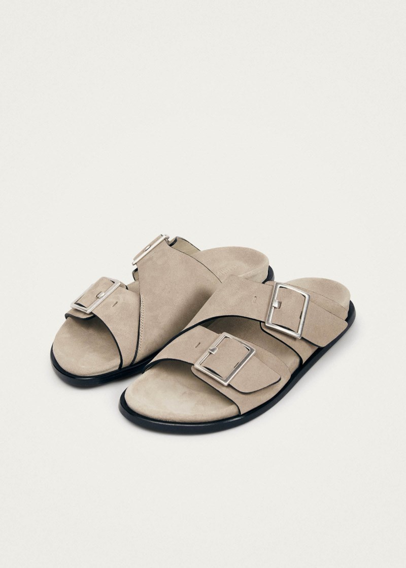 Women's Alba Suede Beige Leather Sandals