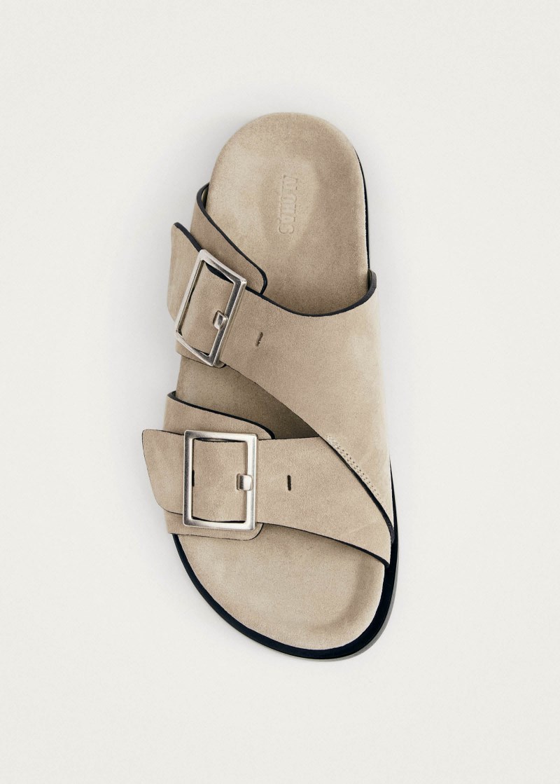 Women's Alba Suede Beige Leather Sandals