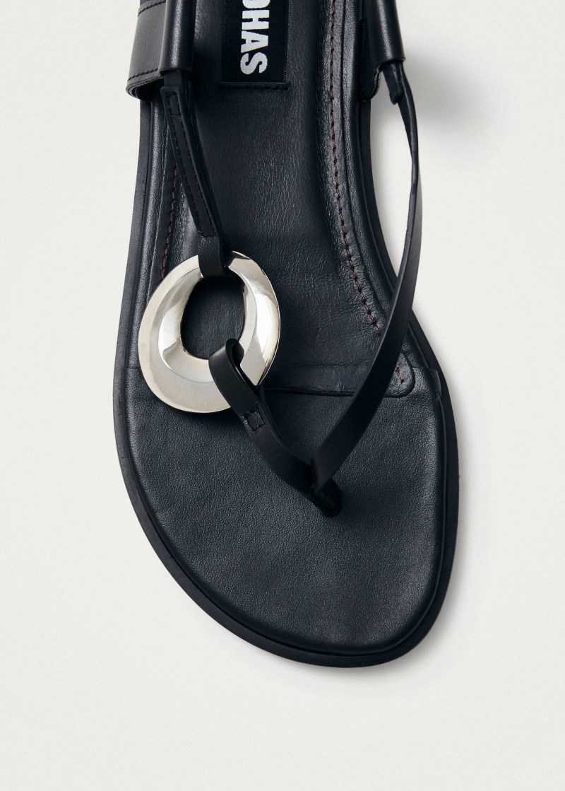 Women's Morosia Black Leather Sandals