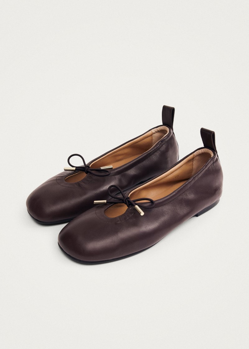 Women's Rosalind Brown Leather Ballet Flats