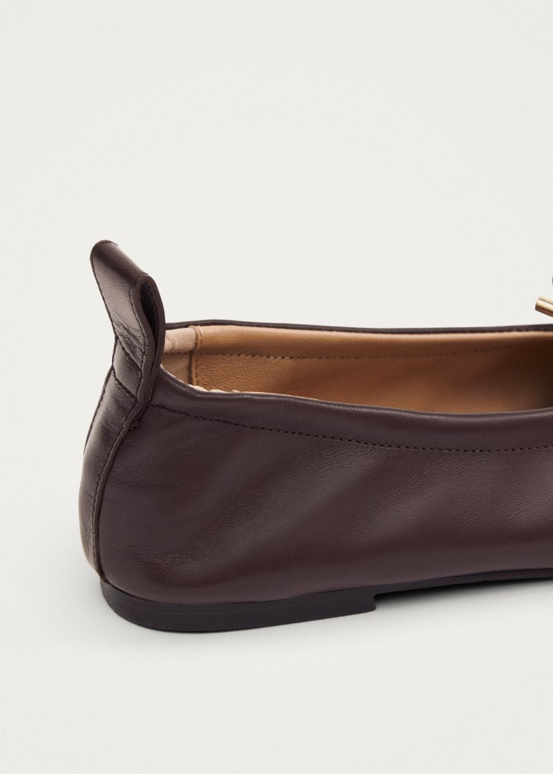 Women's Rosalind Brown Leather Ballet Flats