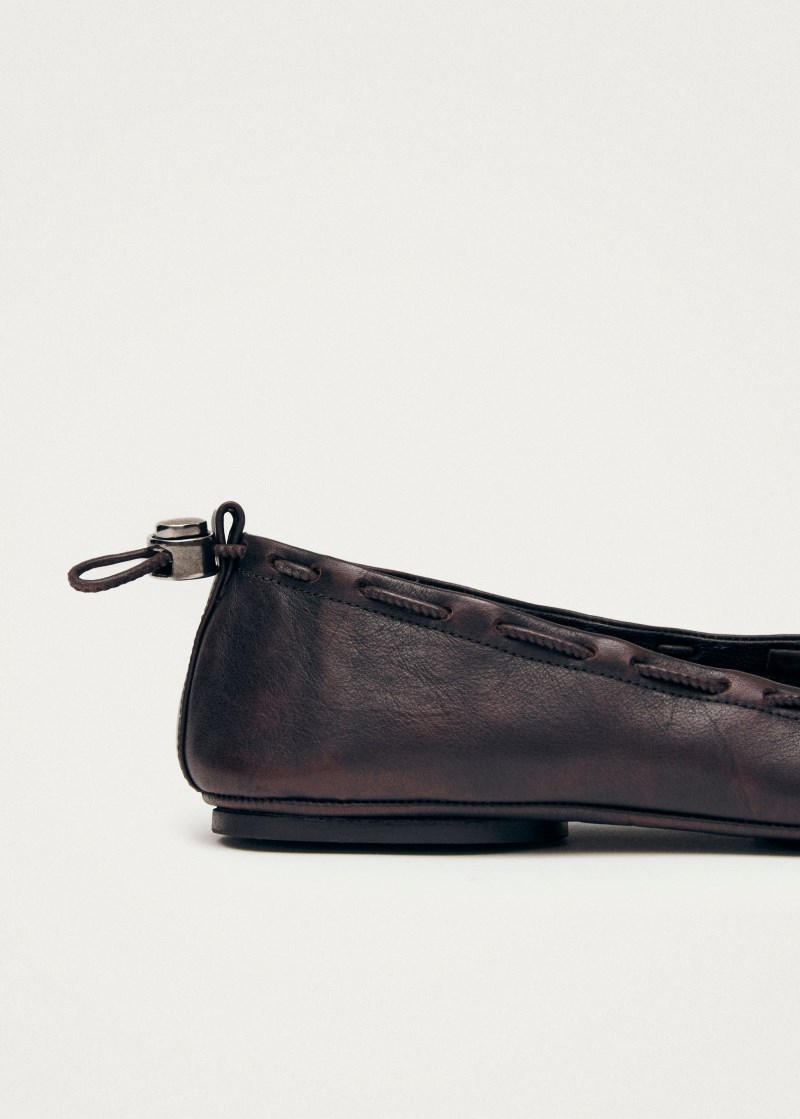 Women's Gill Brushed Burgundy Leather Ballet Flats