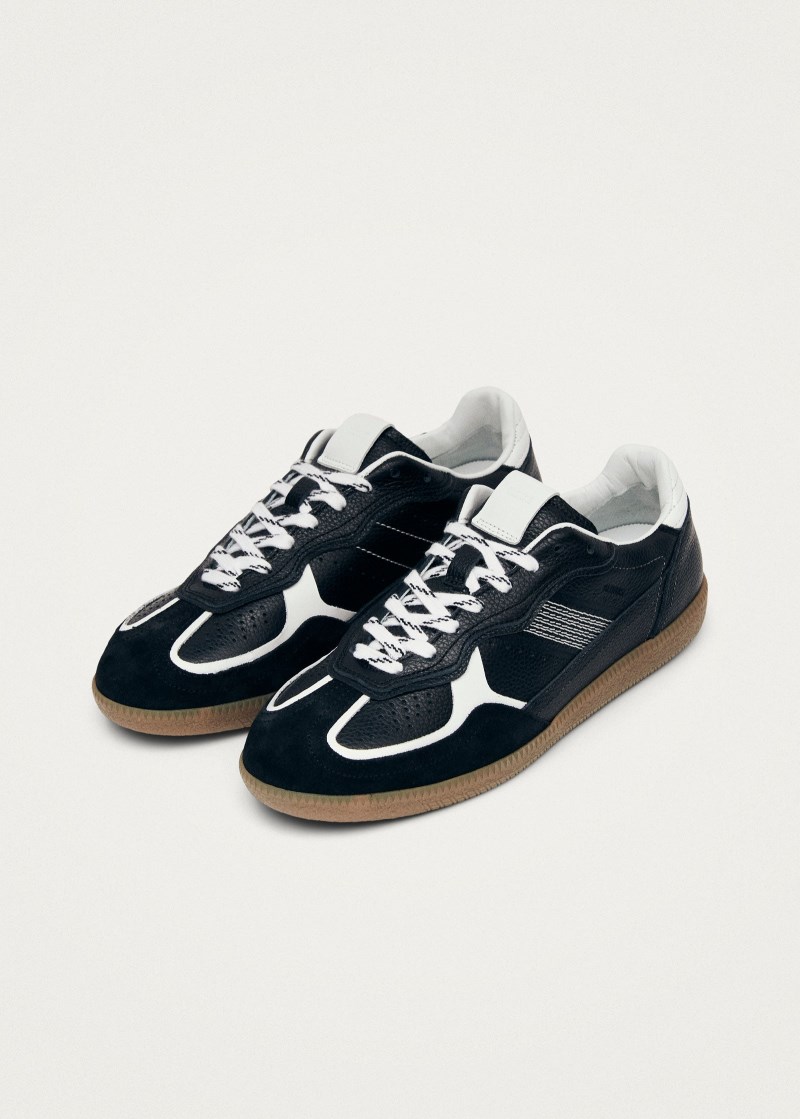 Women's Tb.490 Rife Grain Black & White Leather Sneakers