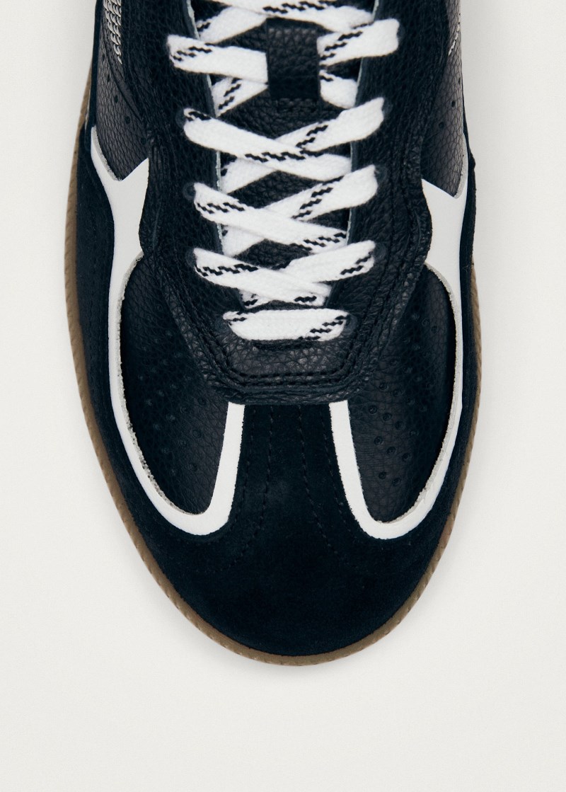 Women's Tb.490 Rife Grain Black & White Leather Sneakers