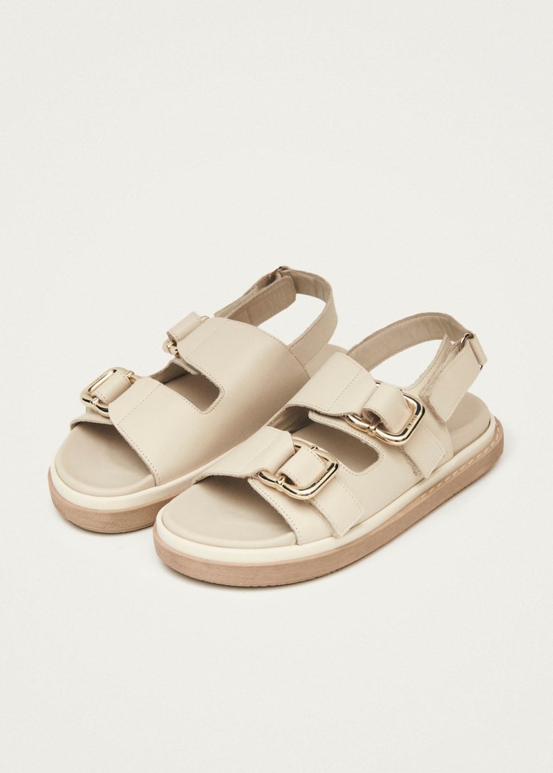 Women's Harper Cream Leather Sandals