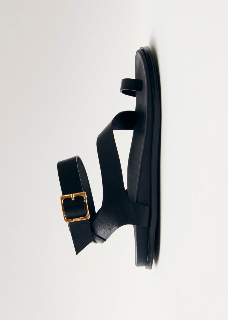 Women's Myles Black Leather Sandals