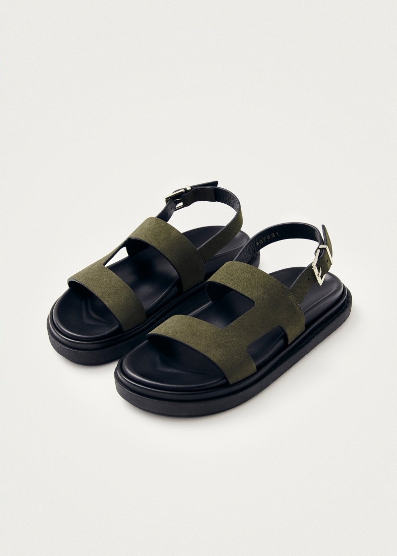 Women's Lorelei Suede Khaki Leather Sandals
