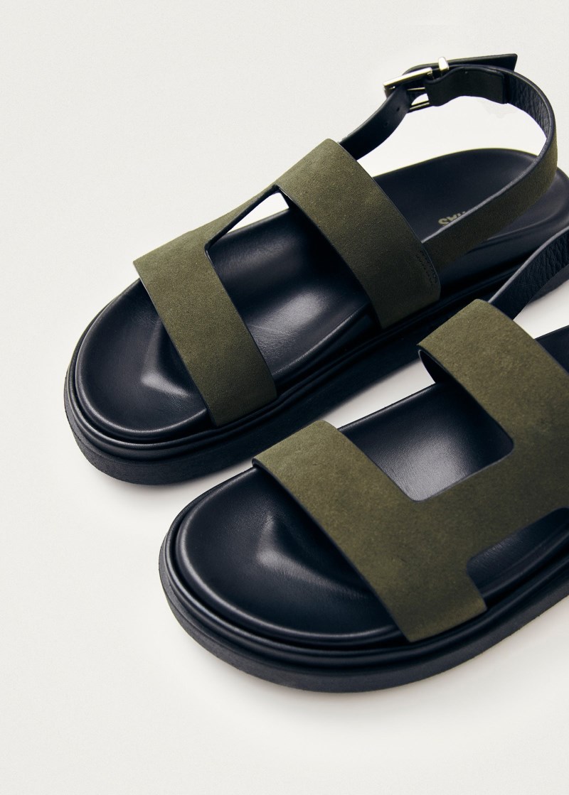 Women's Lorelei Suede Khaki Leather Sandals