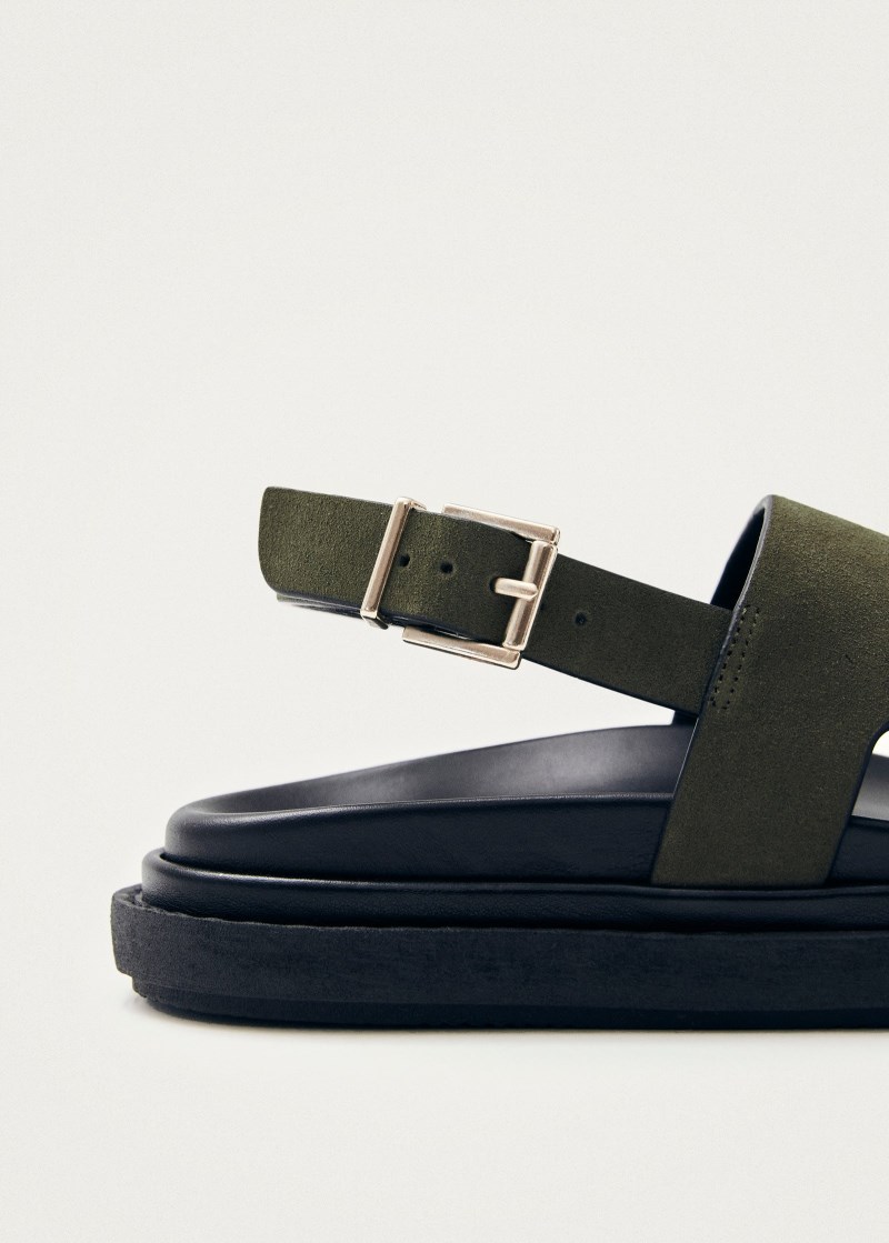 Women's Lorelei Suede Khaki Leather Sandals