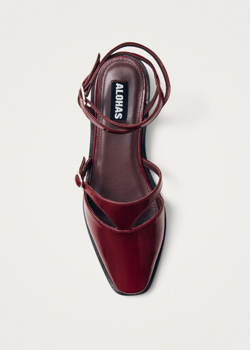 Women's Aveline Burgundy Leather Ballet Flats