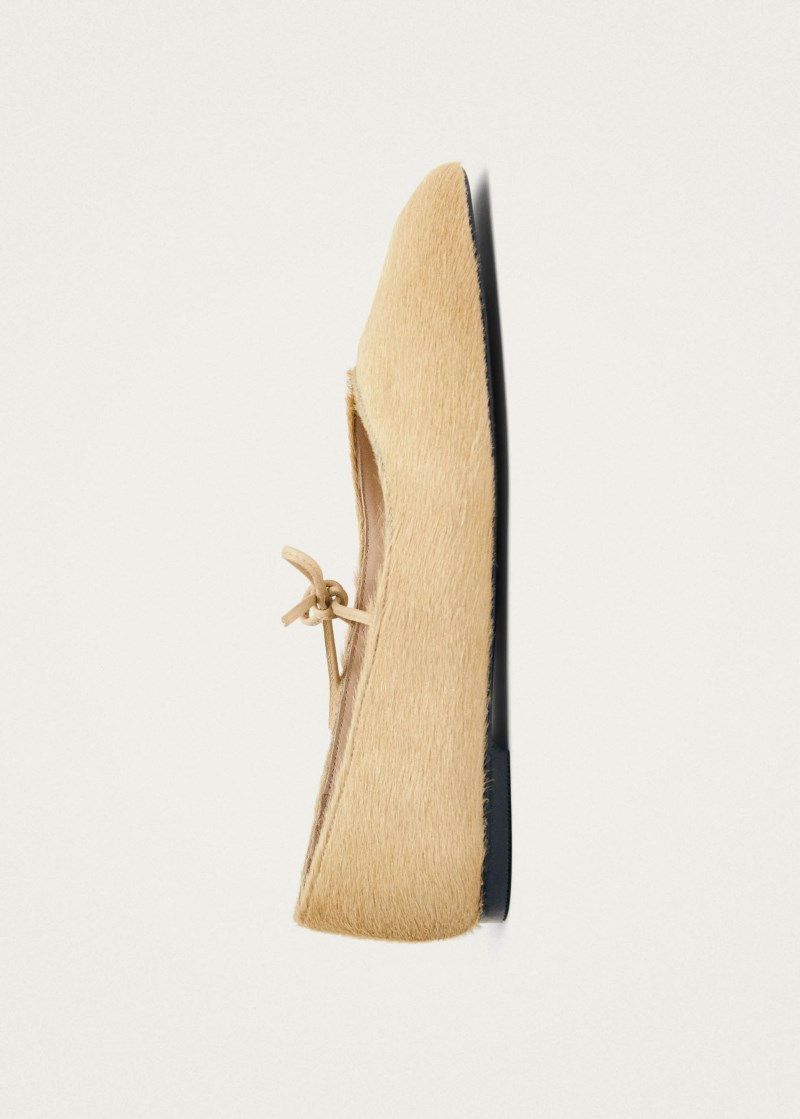Women's Sway Soft Beige Leather Ballet Flats