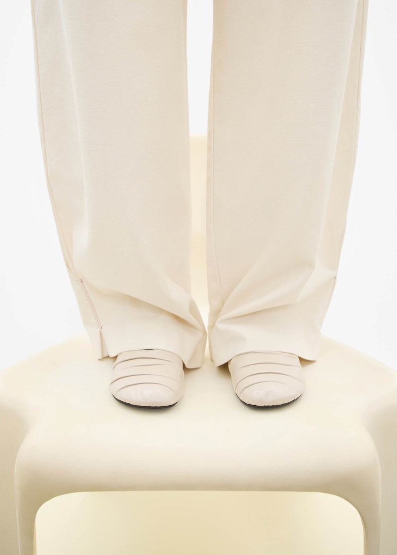 Women's Shay Cream Leather Ballet Flats
