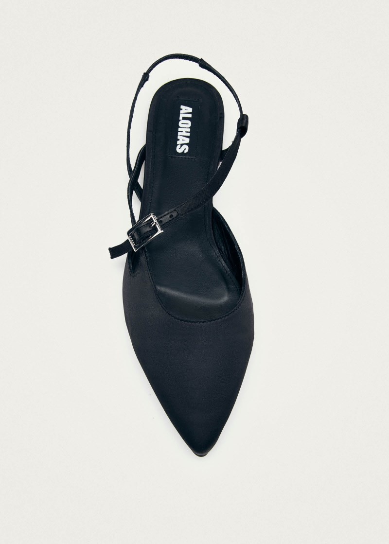 Women's Lydia Silky Black Ballet Flats
