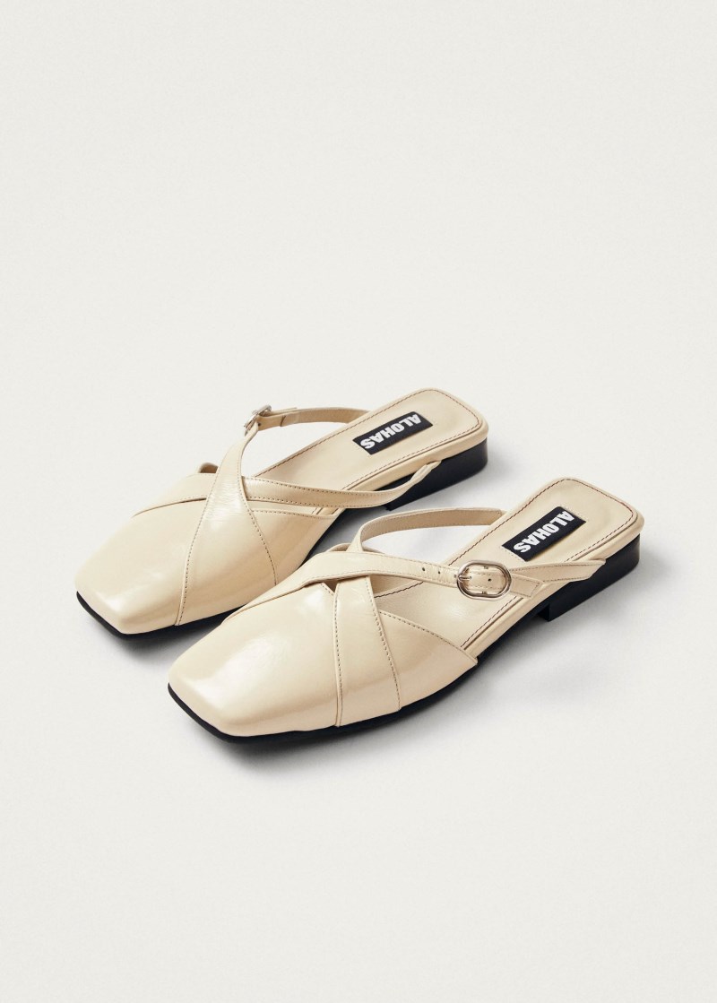Women's Adria Onix Cream Leather Mules