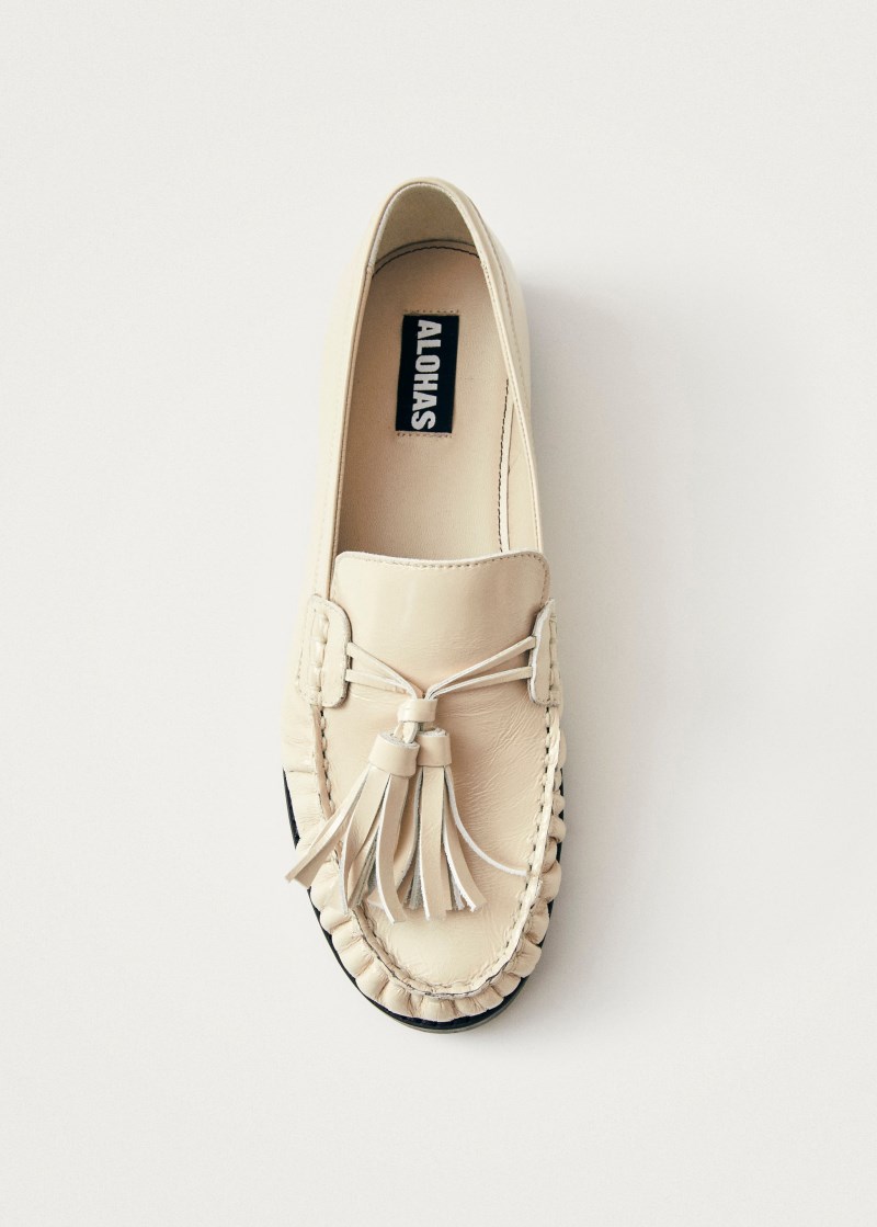 Women's Marietta Onix Cream Leather Loafers