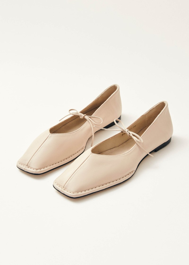 Women's Sway Cream Leather Ballet Flats