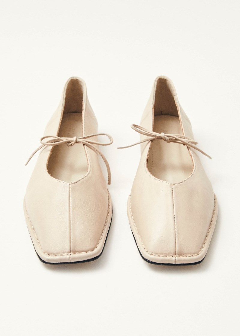 Women's Sway Cream Leather Ballet Flats