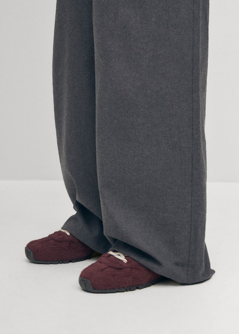 Men's Tb.56 Suede Fuzzy Burgundy Leather Sneakers