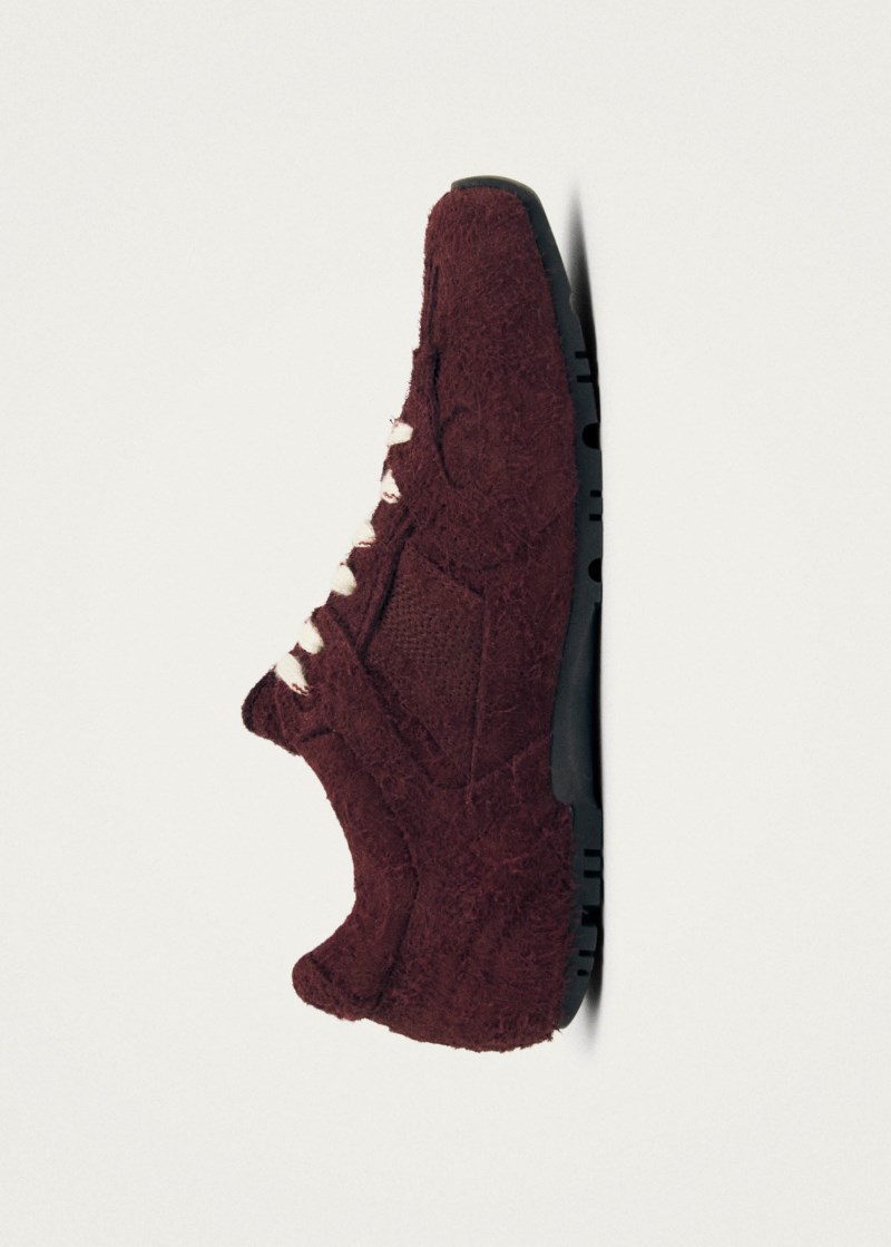 Men's Tb.56 Suede Fuzzy Burgundy Leather Sneakers