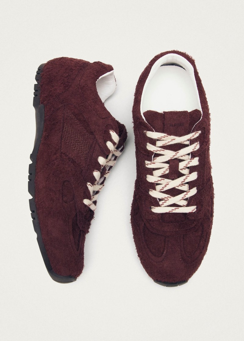 Men's Tb.56 Suede Fuzzy Burgundy Leather Sneakers