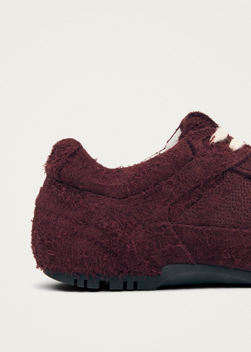 Men's Tb.56 Suede Fuzzy Burgundy Leather Sneakers