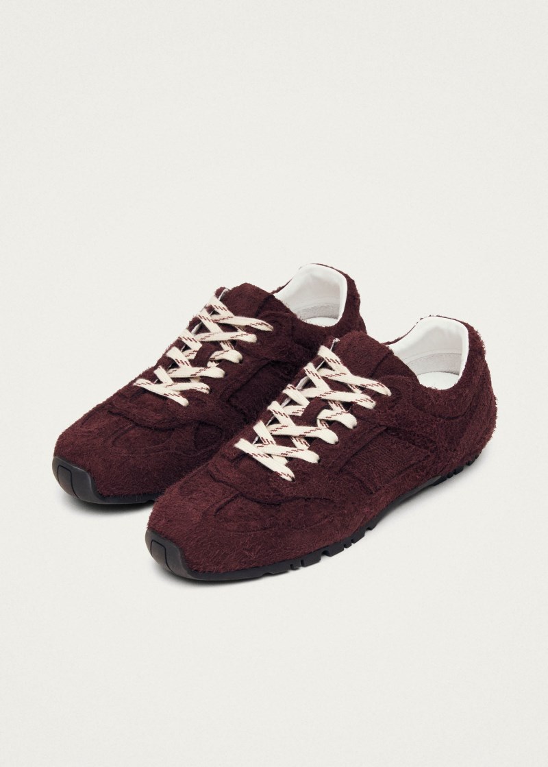 Men's Tb.56 Suede Fuzzy Burgundy Leather Sneakers