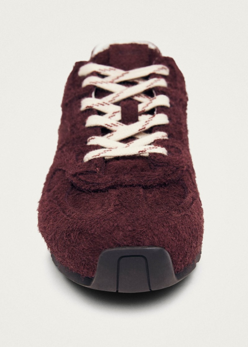 Men's Tb.56 Suede Fuzzy Burgundy Leather Sneakers