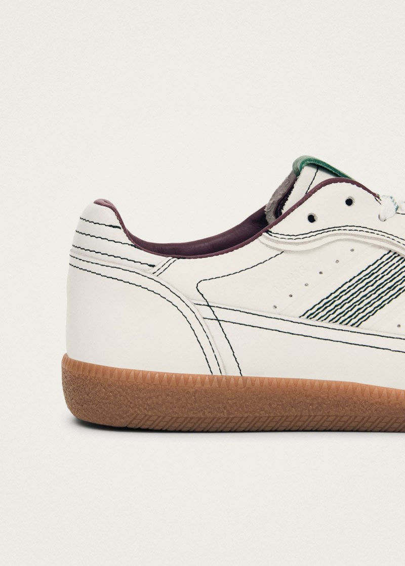 Women's Tb.490 White Purple Green Leather Sneakers