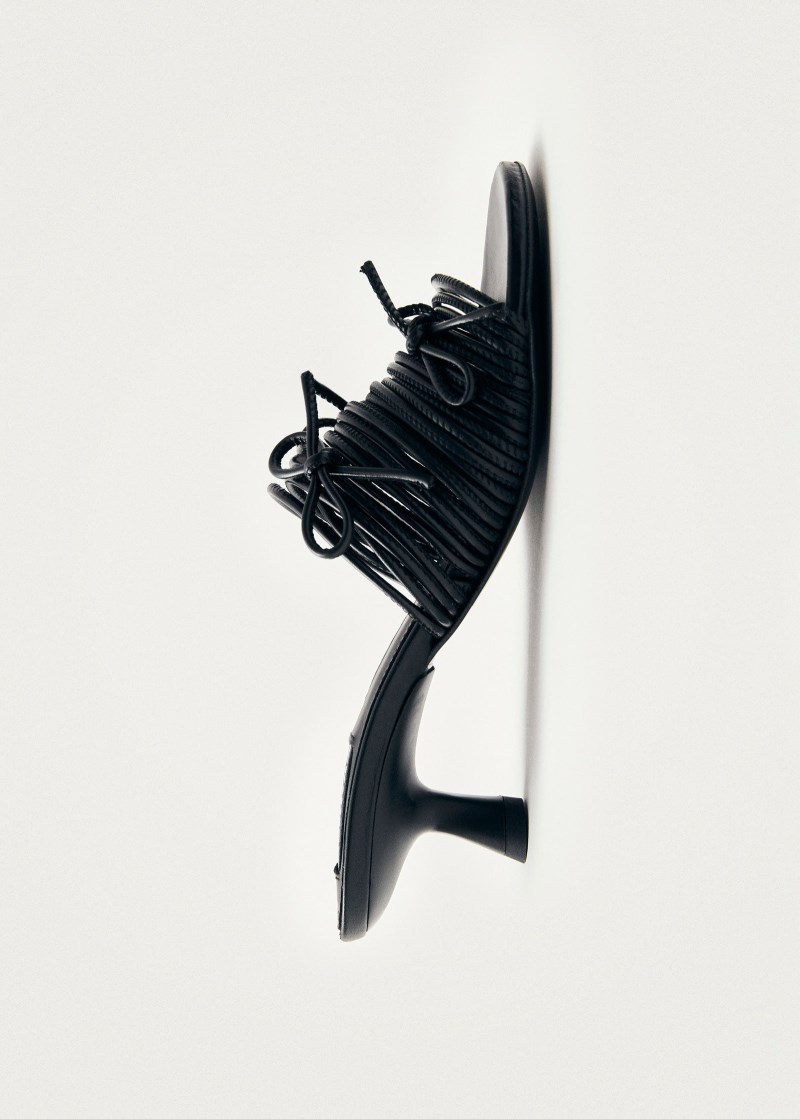 Women's Viva Black Leather Sandals