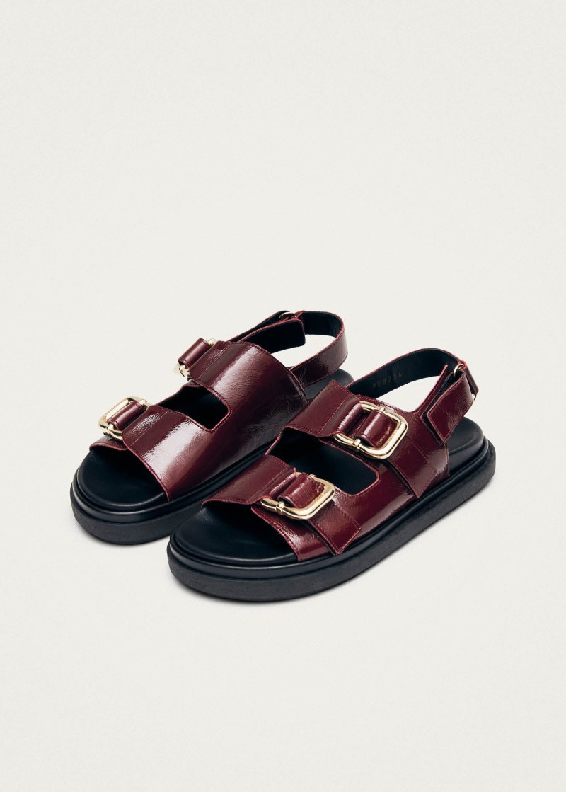 Women's Harper Onix Burgundy Leather Sandals