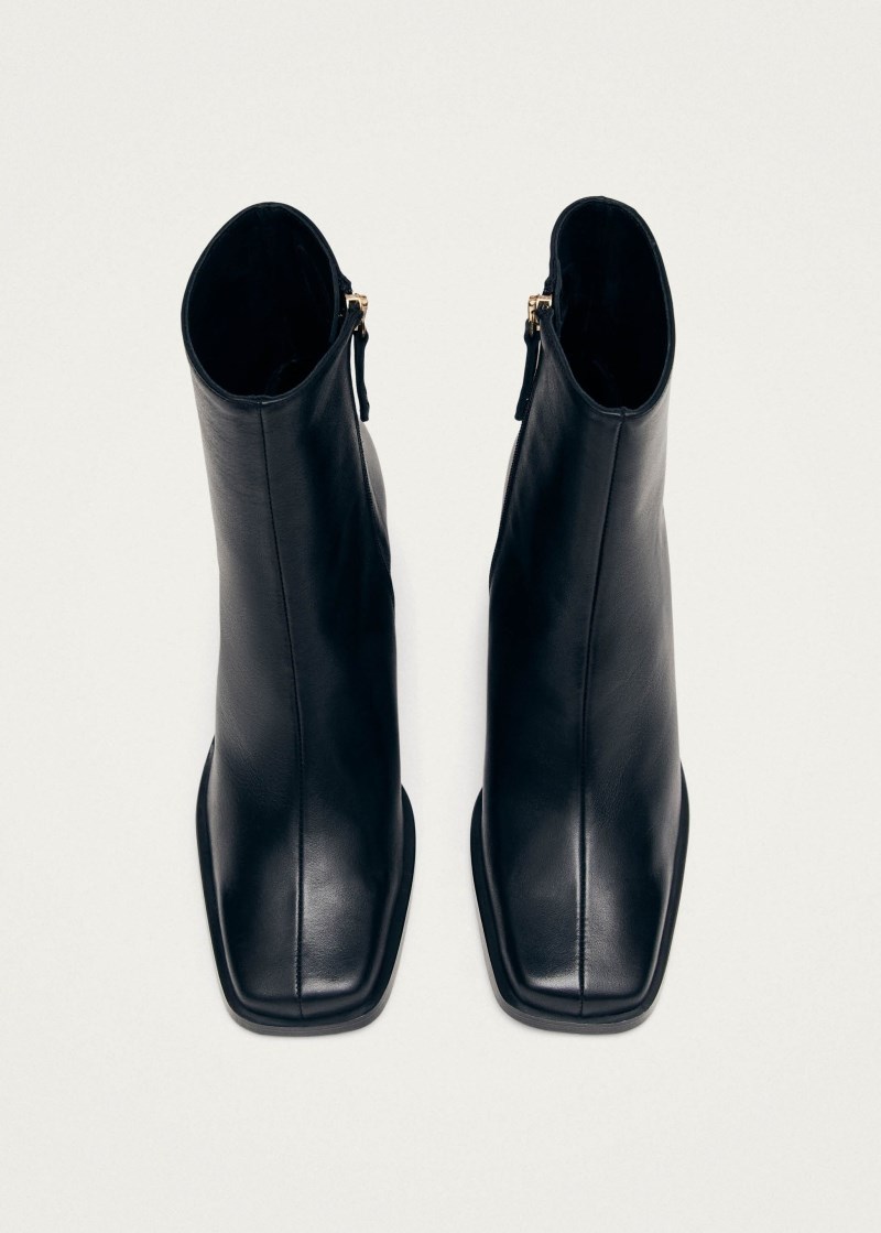 Women's South Black Leather Ankle Boots