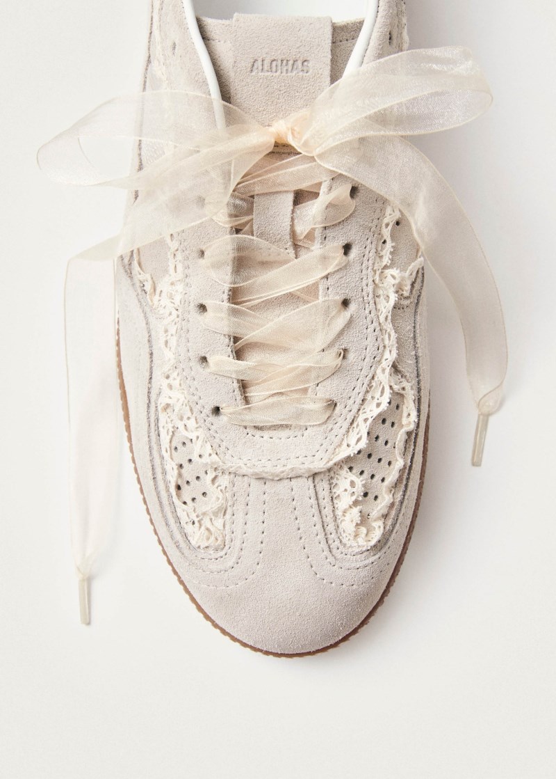 Women's Tb.490 Crochet Cream Leather Sneakers
