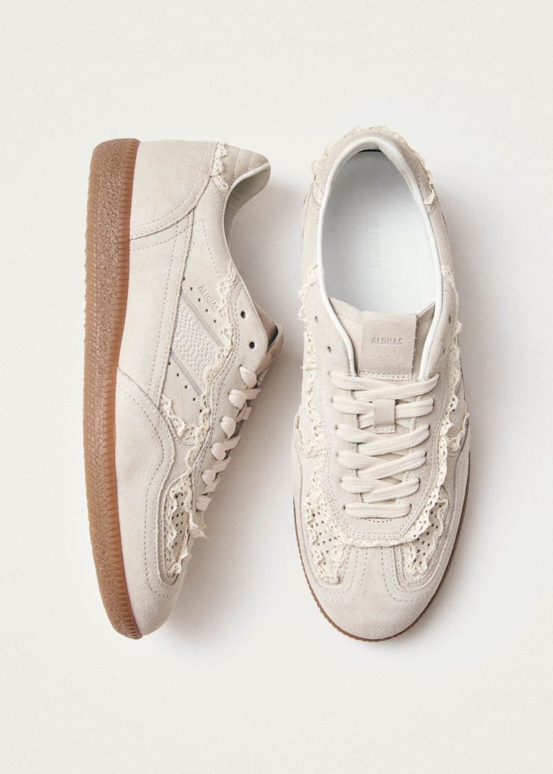 Women's Tb.490 Crochet Cream Leather Sneakers