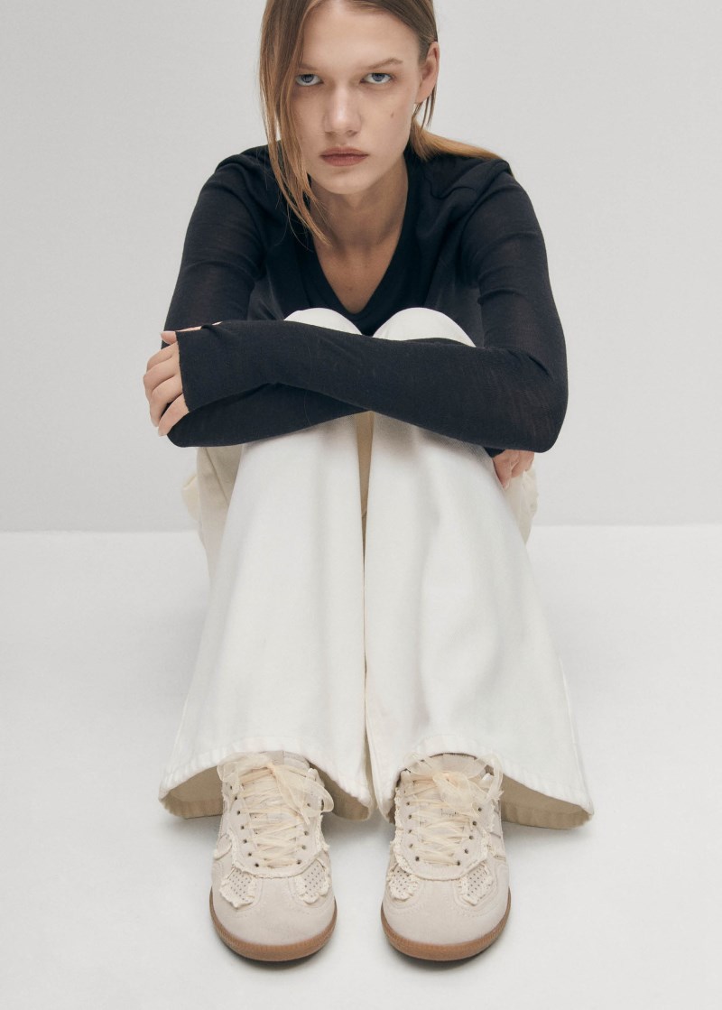 Women's Tb.490 Crochet Cream Leather Sneakers