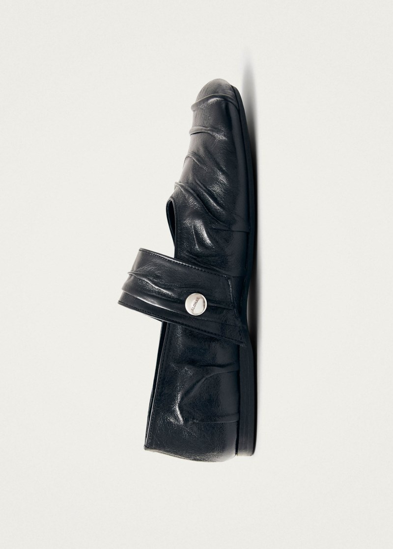 Women's Shay Black Leather Ballet Flats