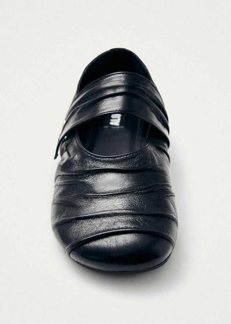 Women's Shay Black Leather Ballet Flats