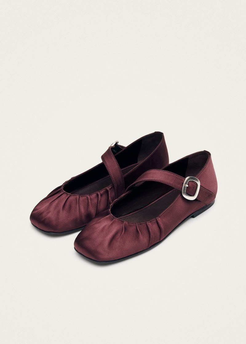 Women's Lotte Silky Burgundy Ballet Flats