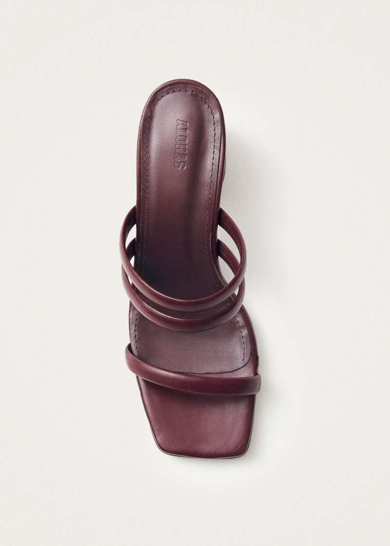 Women's Indiana Bare Burgundy Leather Sandals