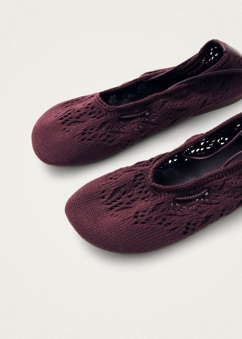 Women's Rosemary Crochet Burgundy Ballet Flats