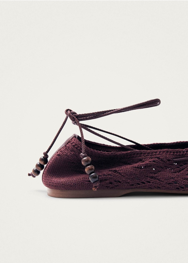 Women's Rosemary Crochet Burgundy Ballet Flats