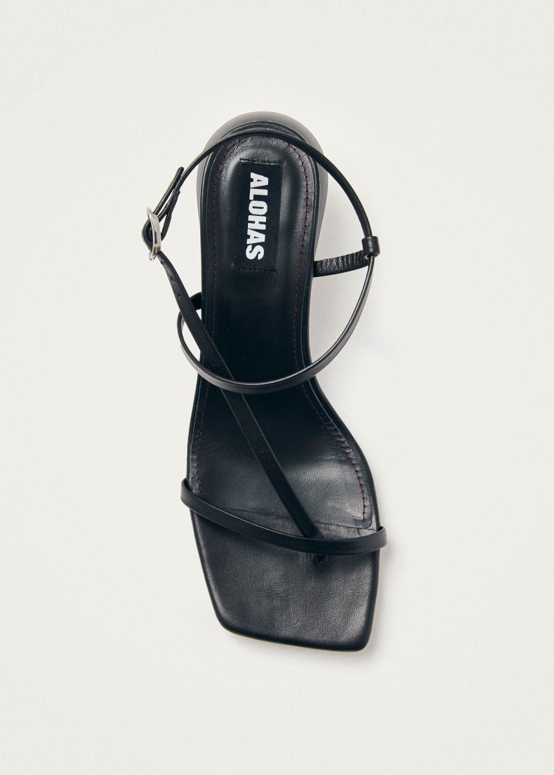 Women's Magali Black Leather Sandals