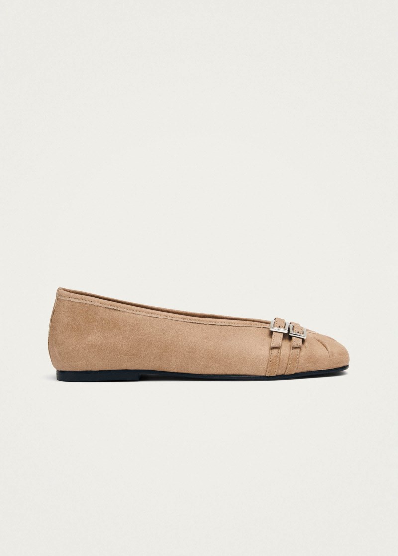 Women's Cendana Vintage Tan Leather Ballet Flats