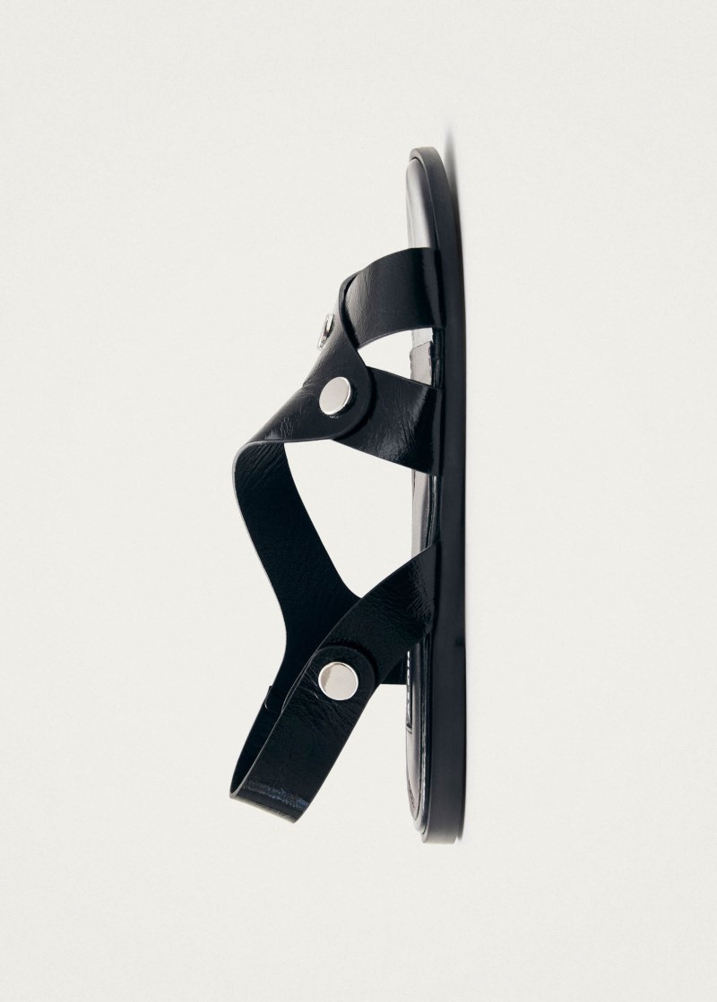 Women's Mindy Onix Black Leather Sandals