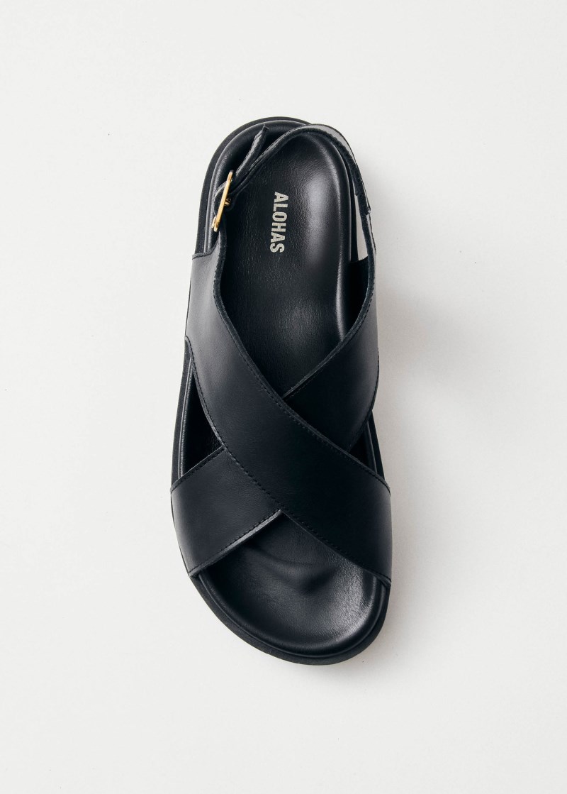 Women's Nico Black Leather Sandals