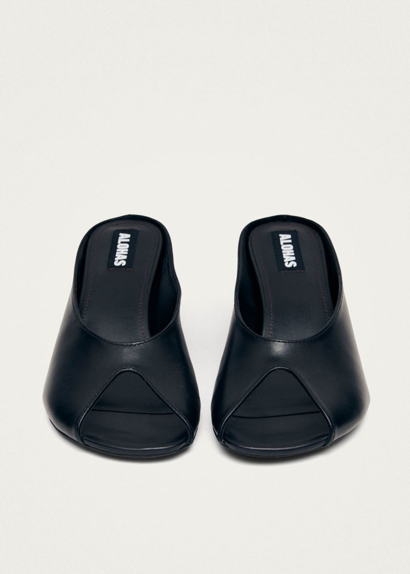 Women's Catherine Black Leather Mules